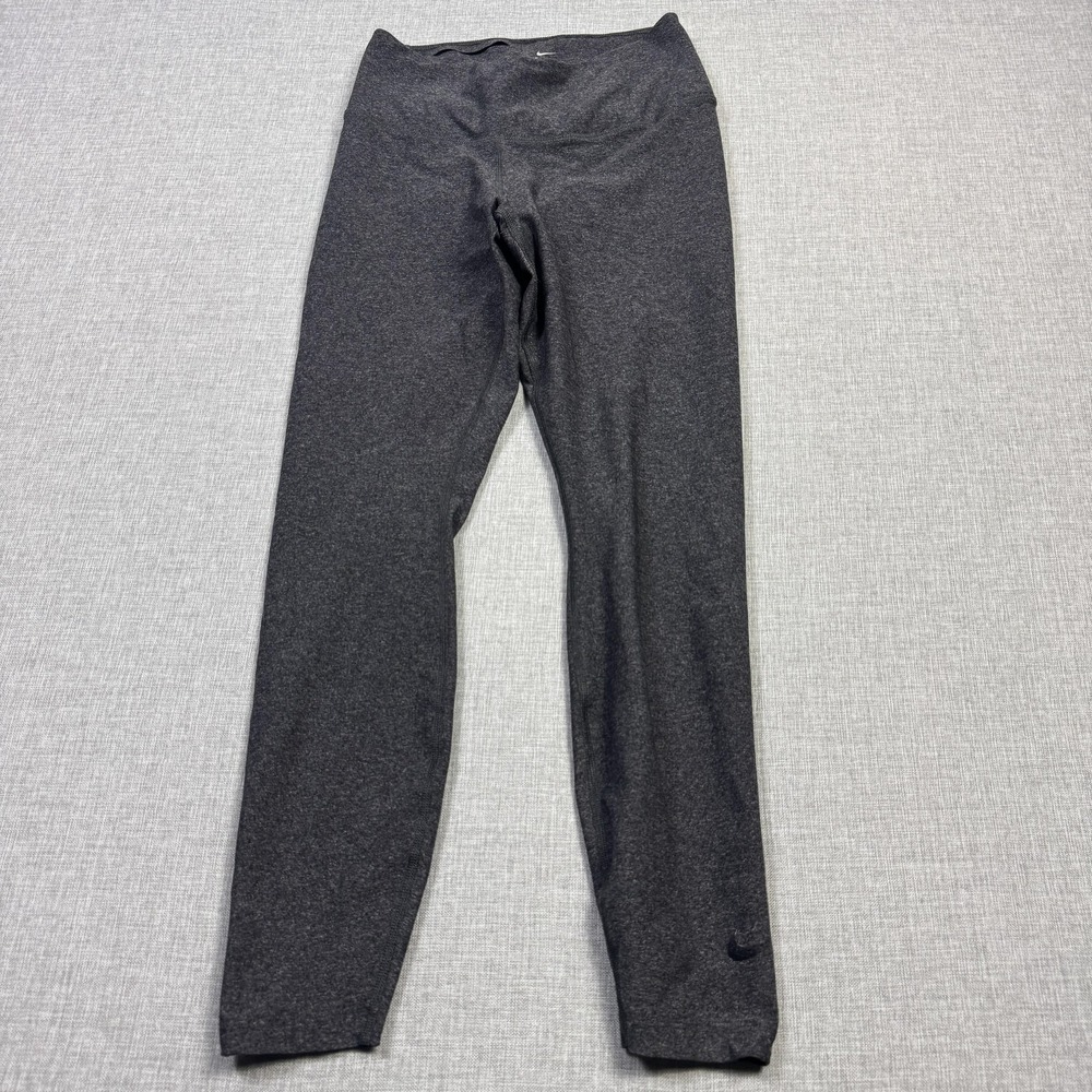 Nike Leggings Womens Medium Gray Flecked Dri-FIT Ankle Moisture Wicking Stretch